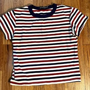 Brandy Melville Girls Cropped Striped Top One size 100% Cotton
